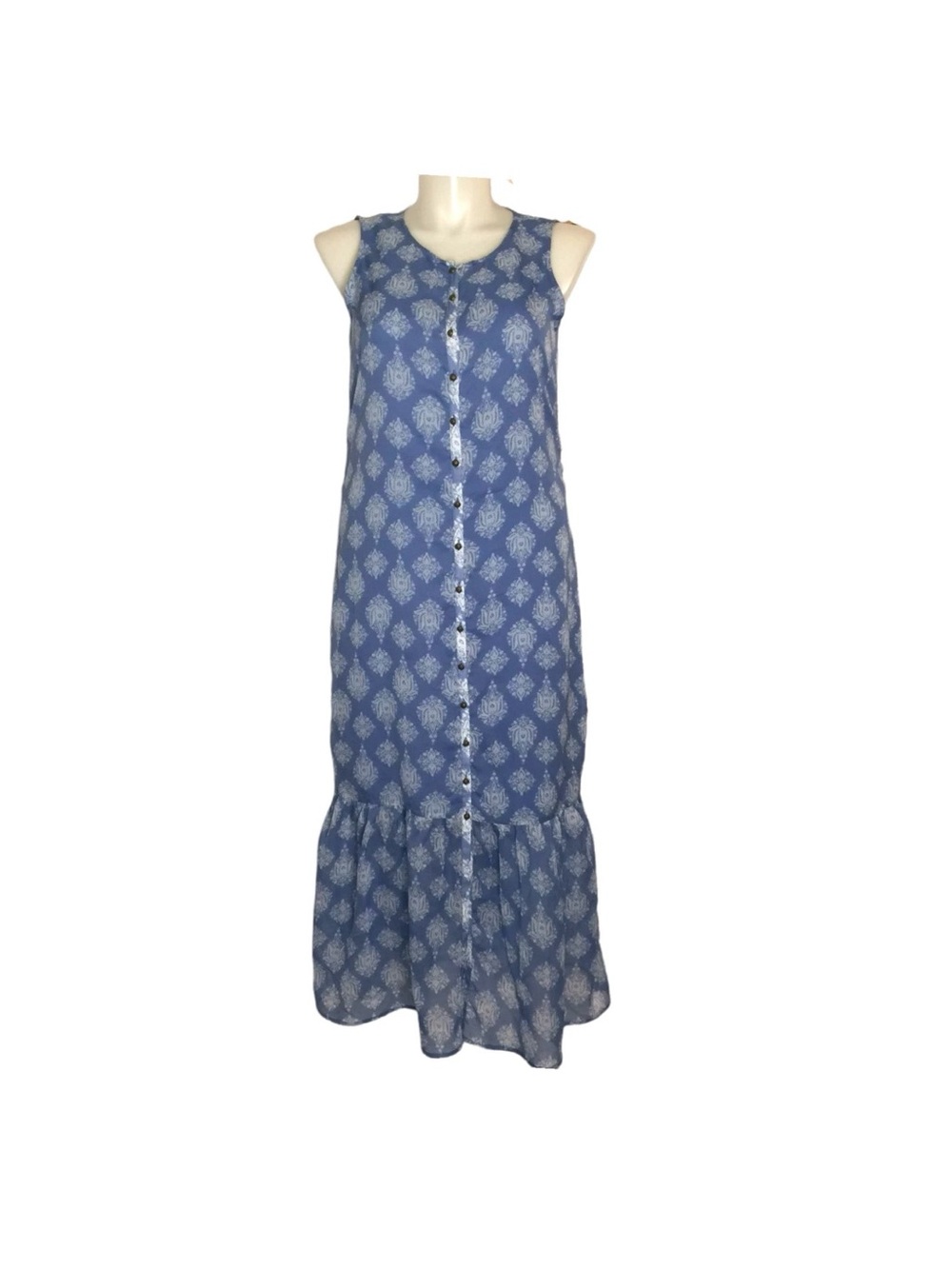 Lucky Brand Sleeveless Maxi Dress size Medium 8 10 Ruffle lined